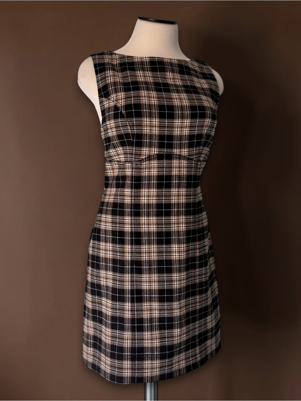 Pilcro Percie Plaid Mini Dress Brown Black Anthropologie